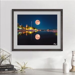New Lake Ontario Strawberry Moon evening night sky wall